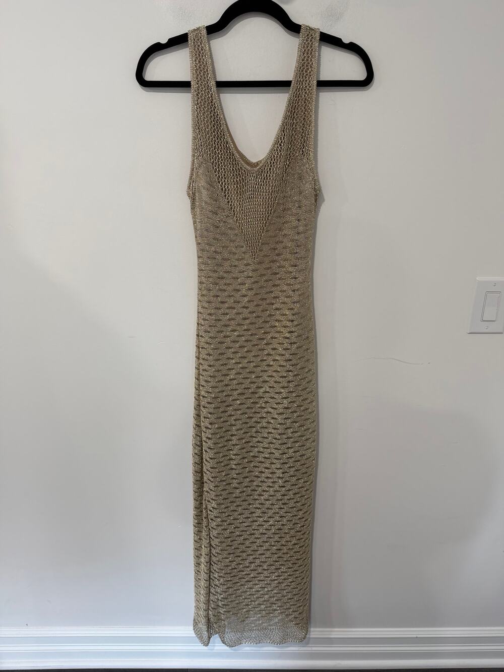 House of Harlow 1960 Gold Dress Sleeveless Bodycon Size S